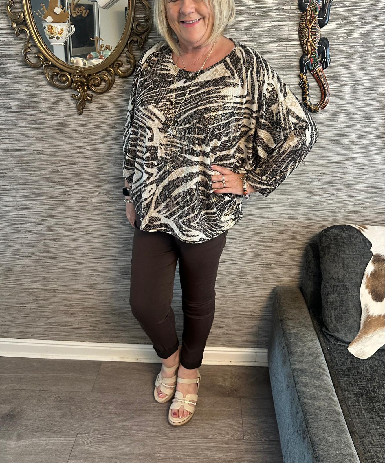 Pippa Italian Batwing Necklace Top