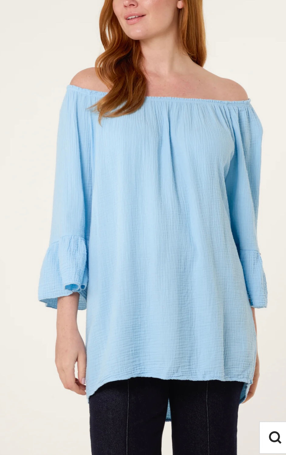 Sabrina Bardot Cheesecloth Bell Sleeve Top size 10-18