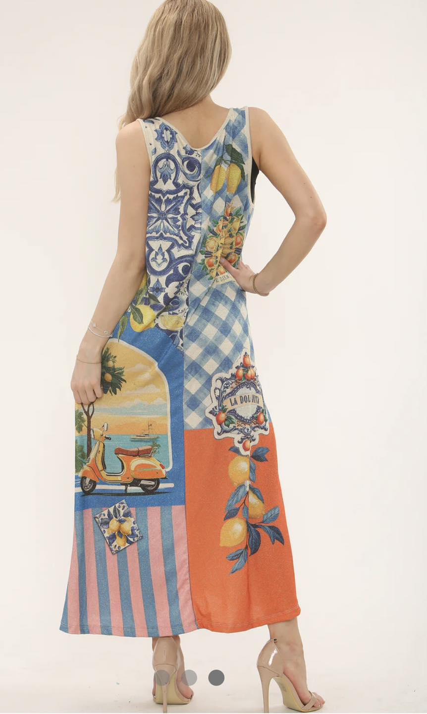Kadie Abstract Print Maxi Dress