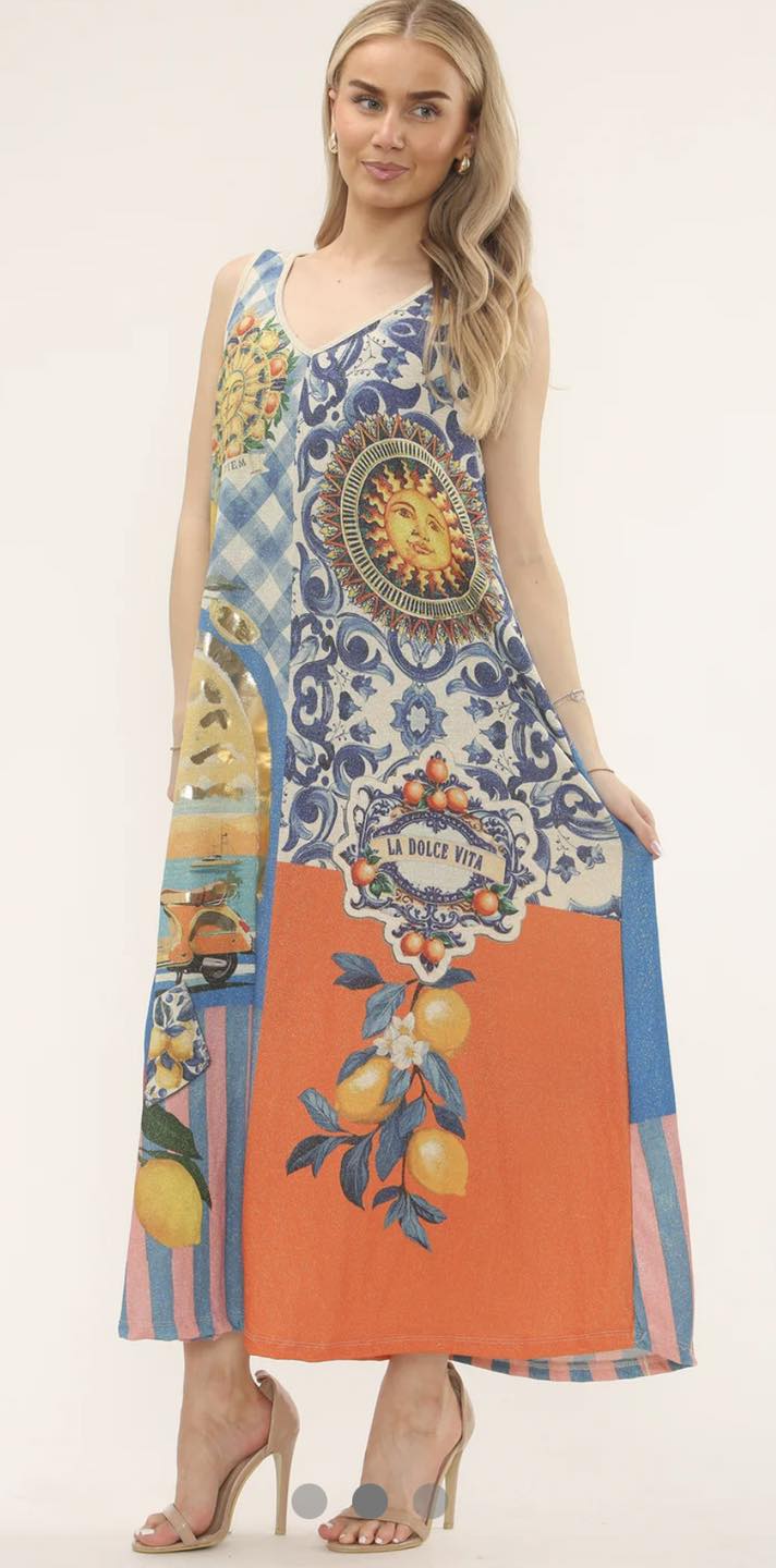 Kadie Abstract Print Maxi Dress