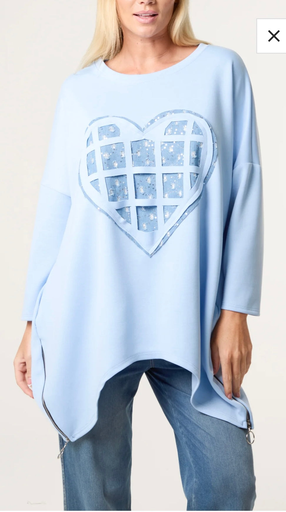 Destiny heart , side zip sweatshirt