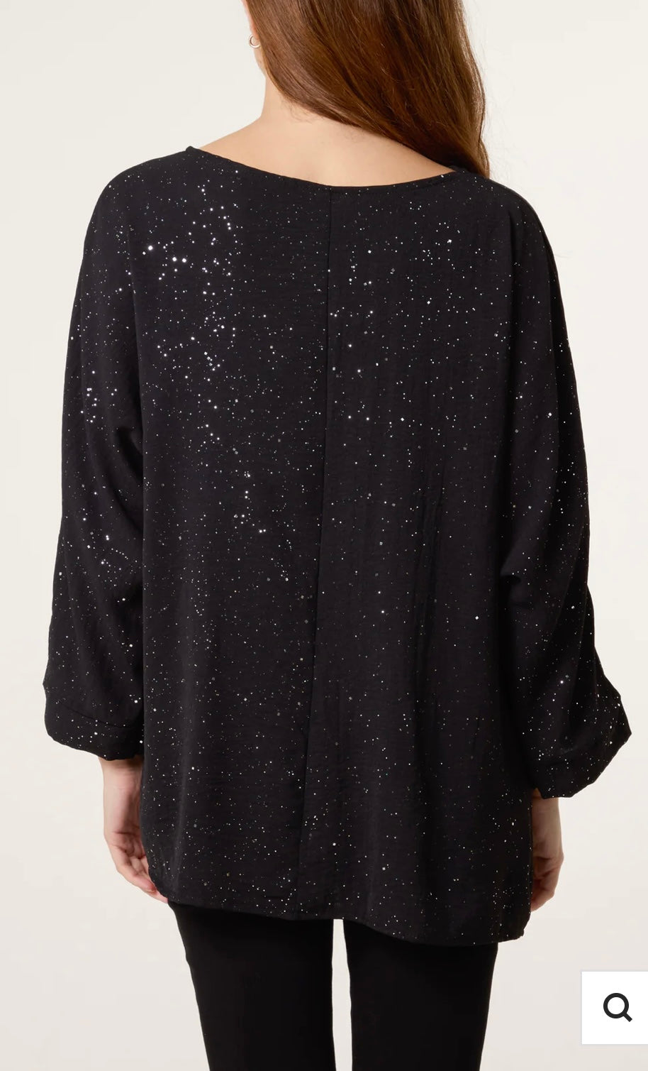 Melanie  glitter gathered side blouse