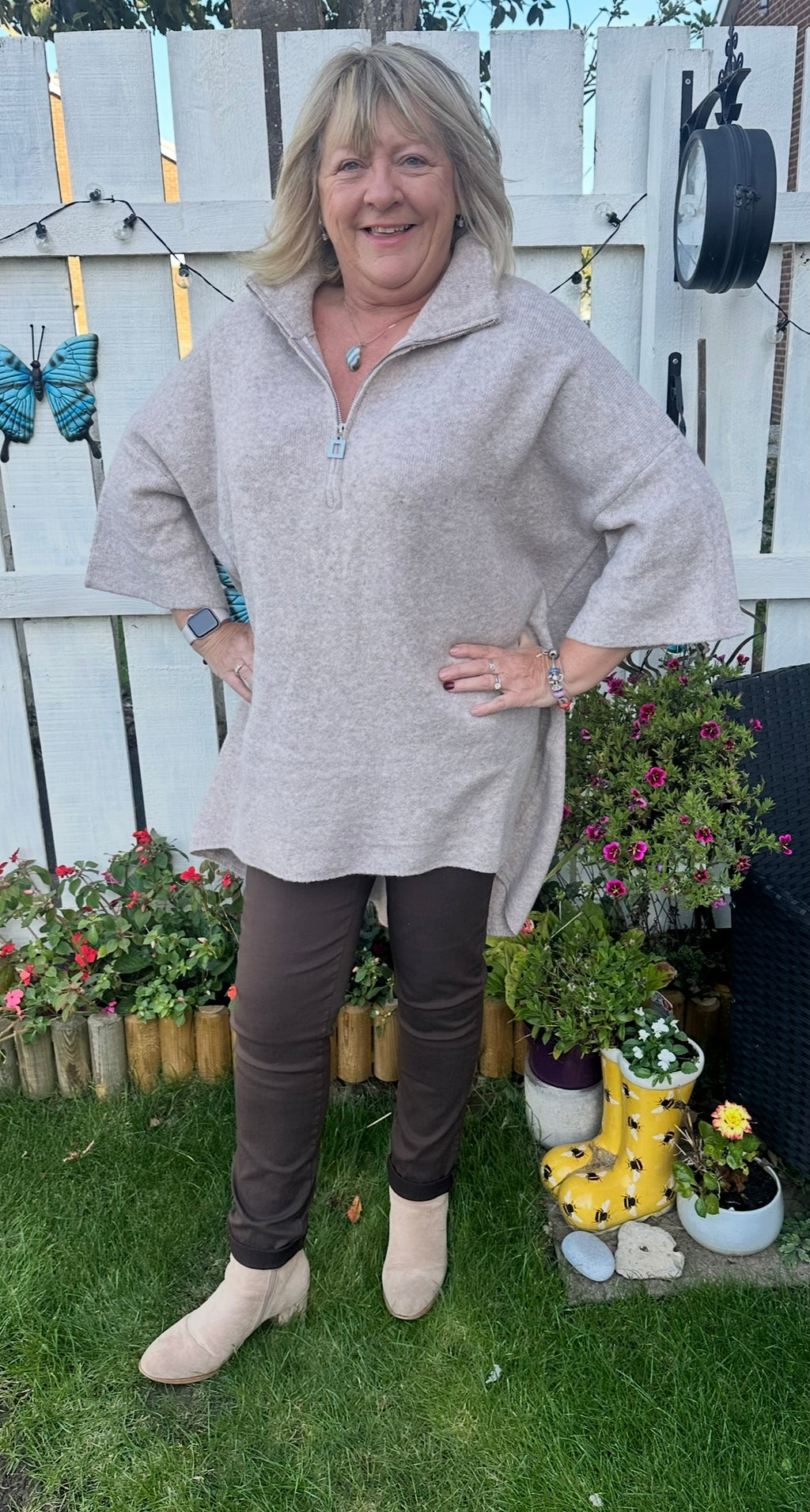 Katie Oversized Soft Touch Quarter Zip Jumper