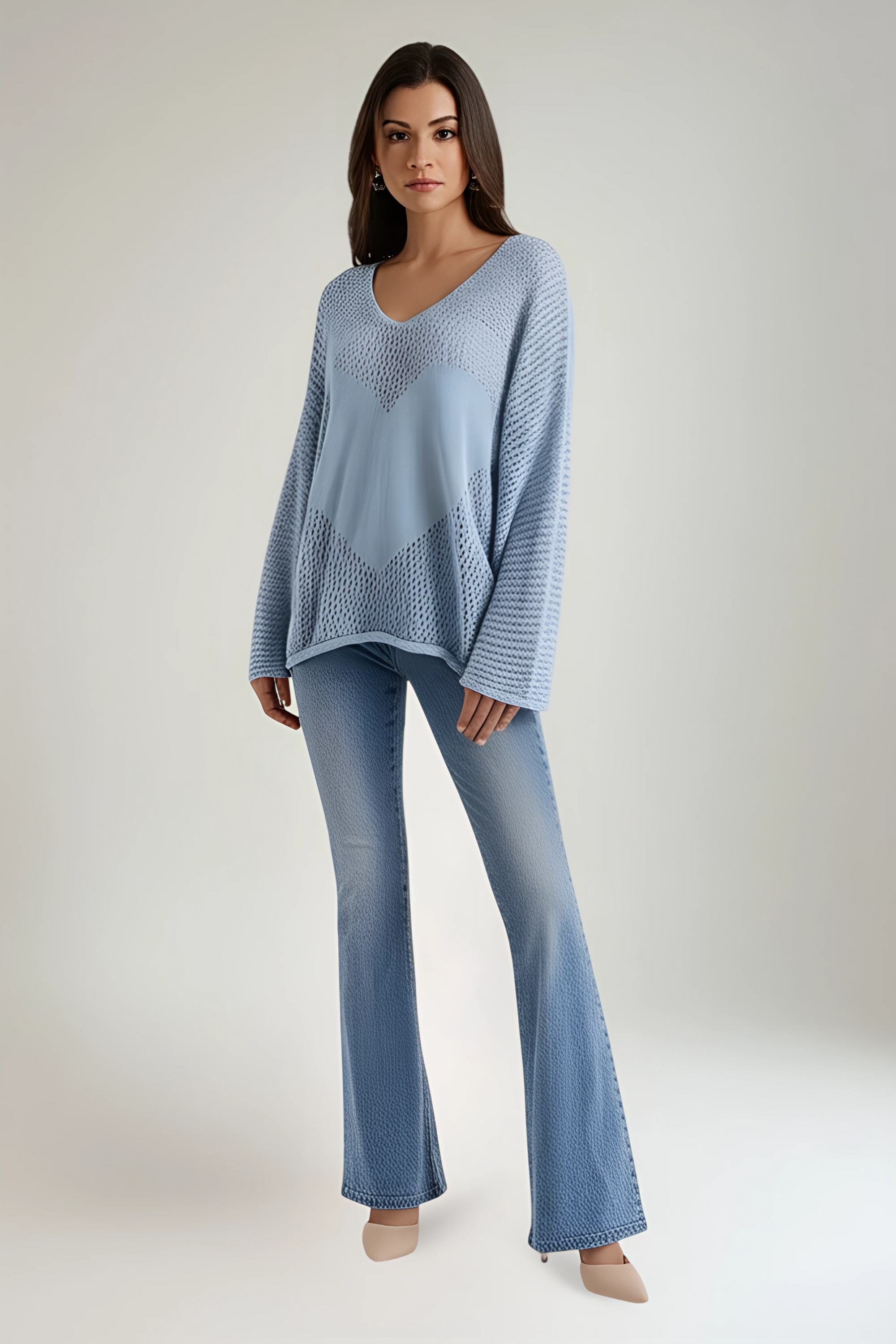 Jasmine Crochet and Heart Detail Italian Top