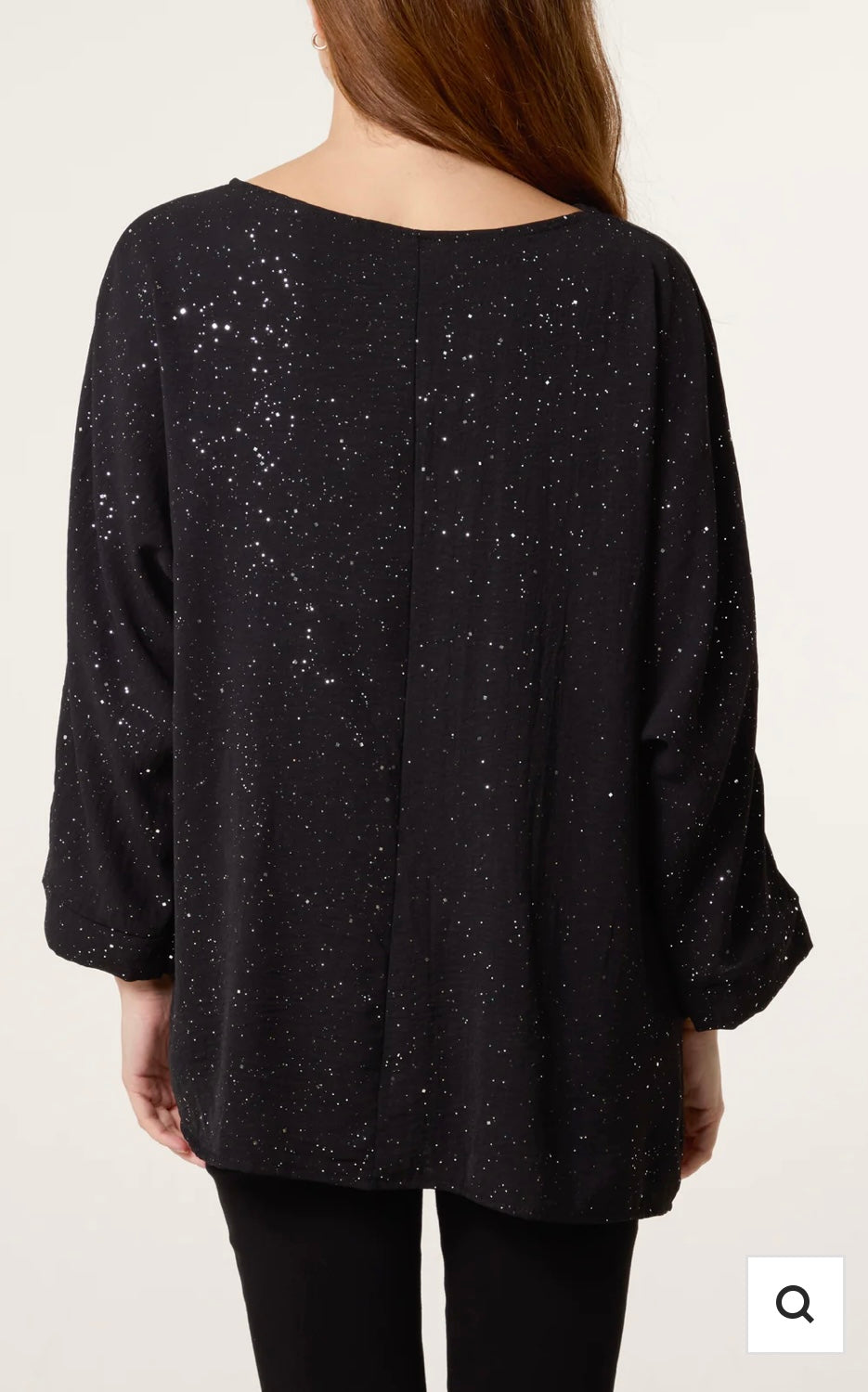 Melanie  glitter gathered side blouse