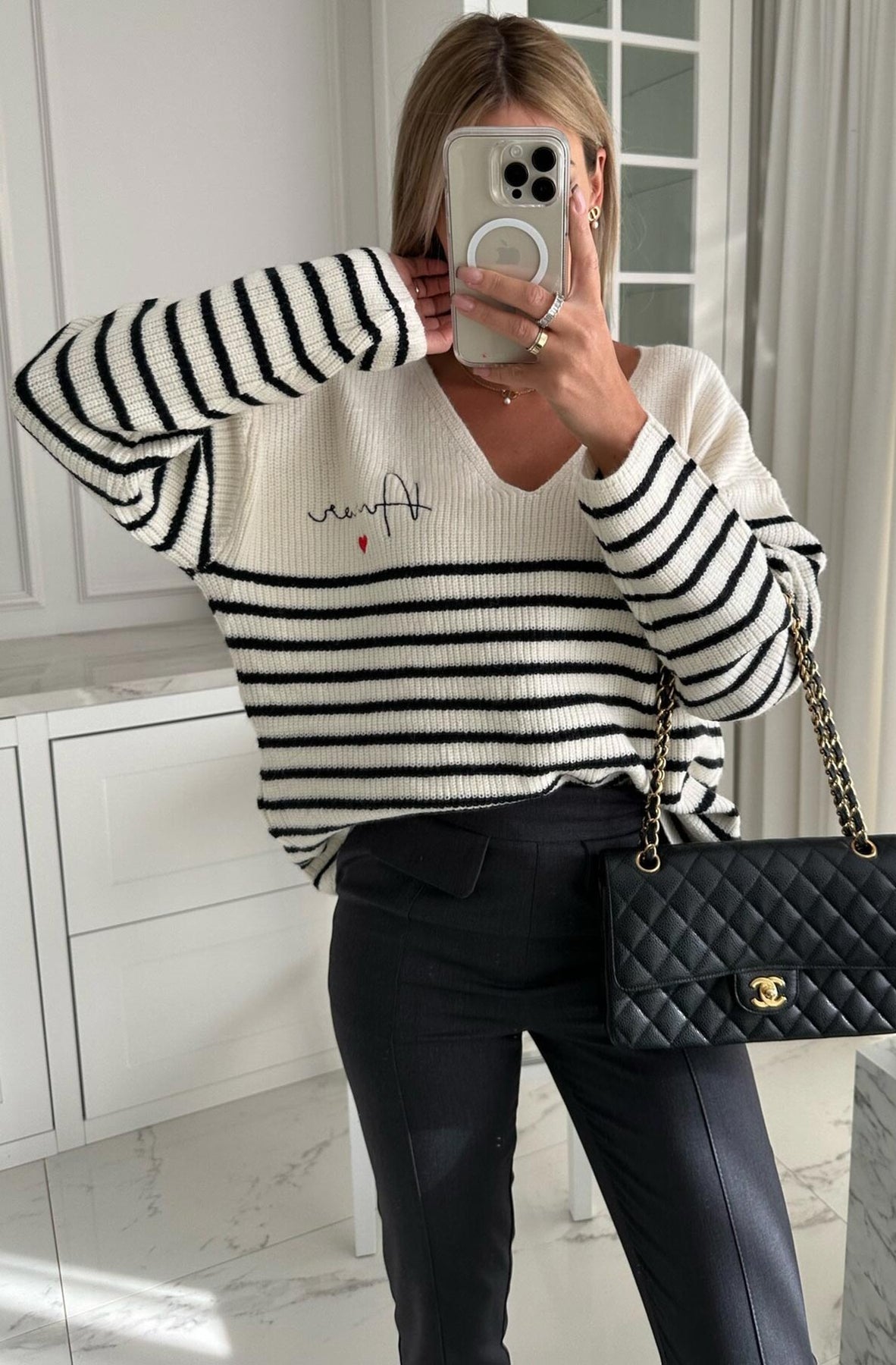 Amelia Amour Striped Knitted Jumper