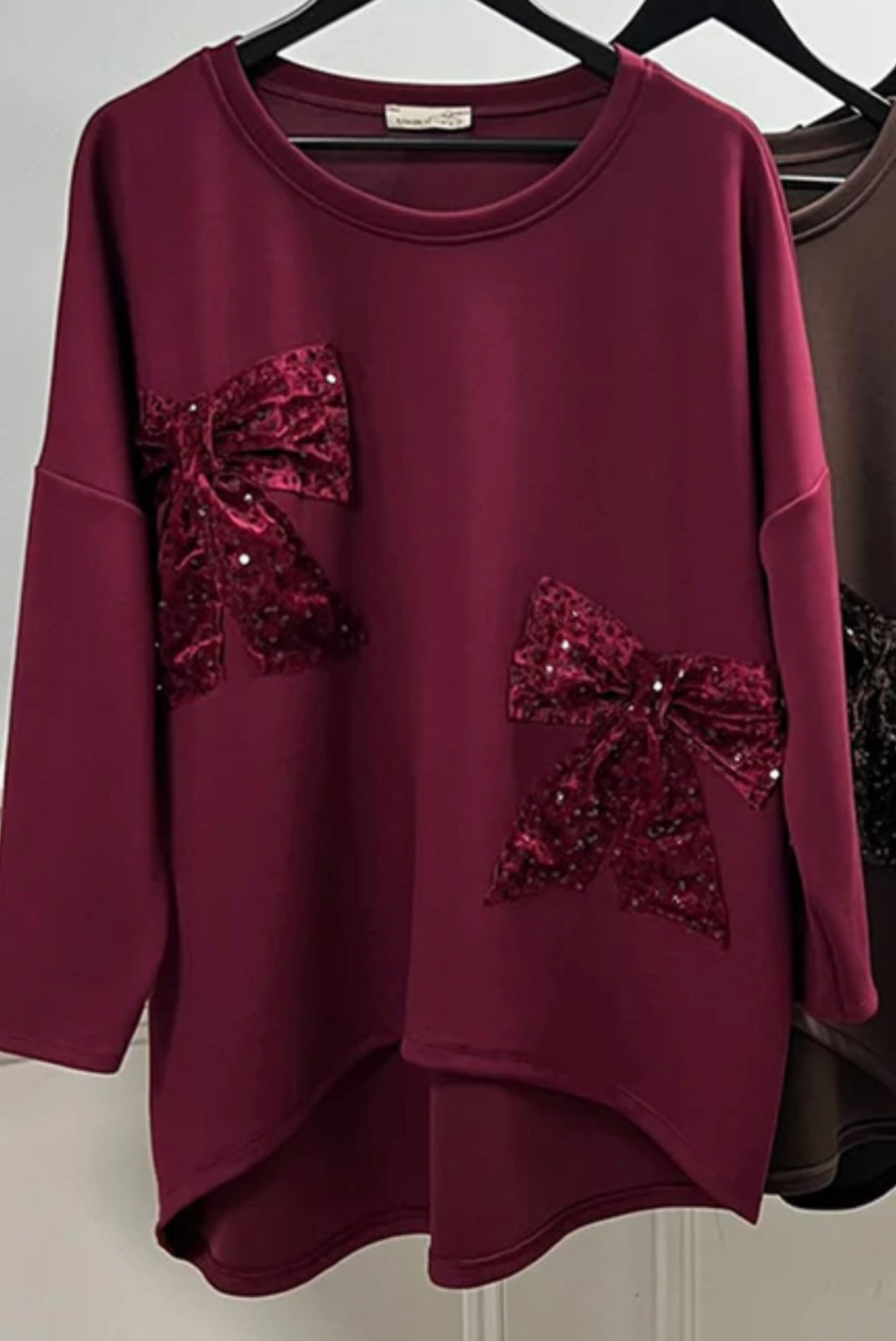 Hannah Sequin Bow Detail Sweatshirt