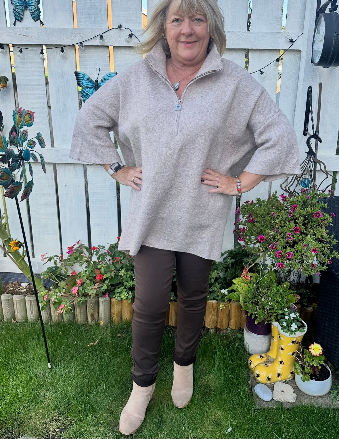 Katie Oversized Soft Touch Quarter Zip Jumper
