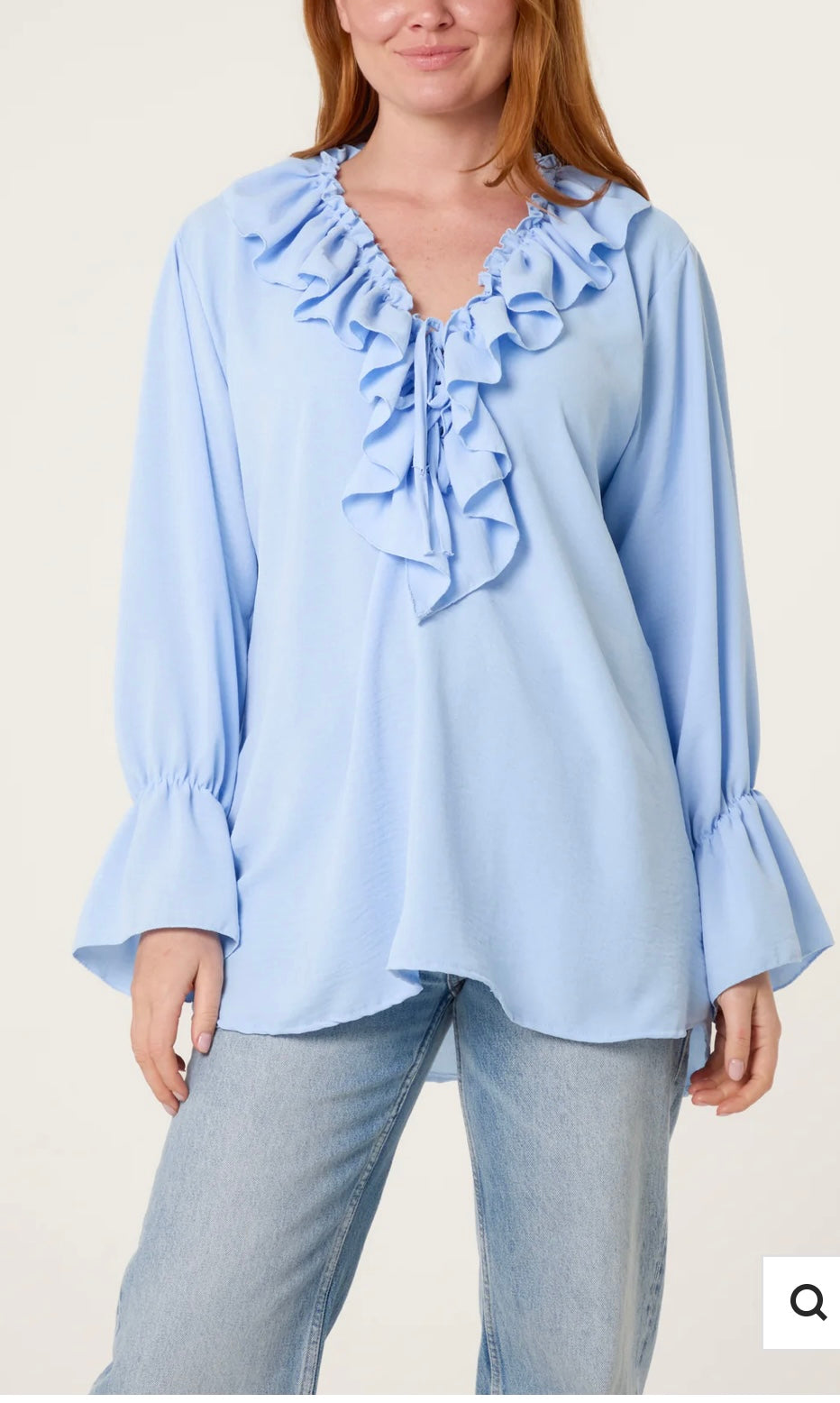 Sienna ruffle collar & bell sleeve blouse
