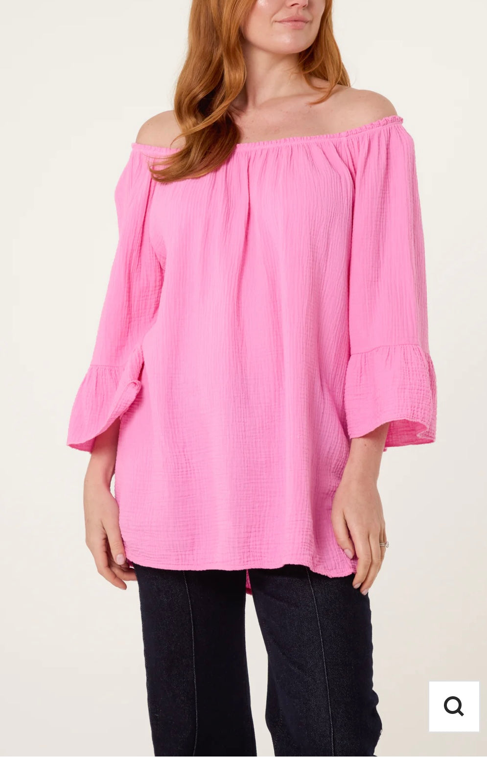 Sabrina Bardot Cheesecloth Bell Sleeve Top size 10-18