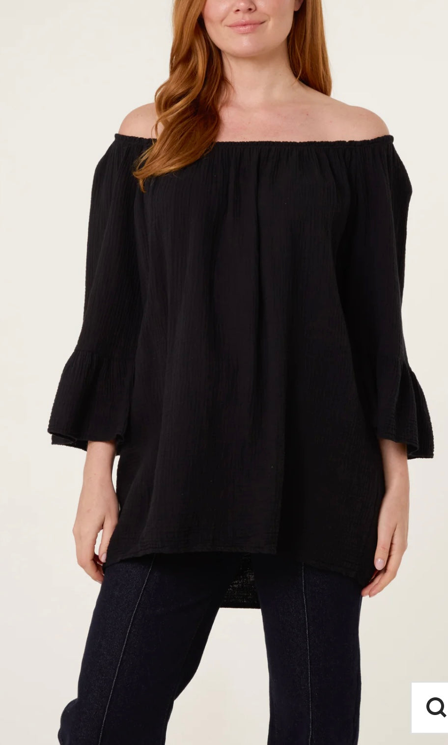 Sabrina Bardot Cheesecloth Bell Sleeve Top size 10-18