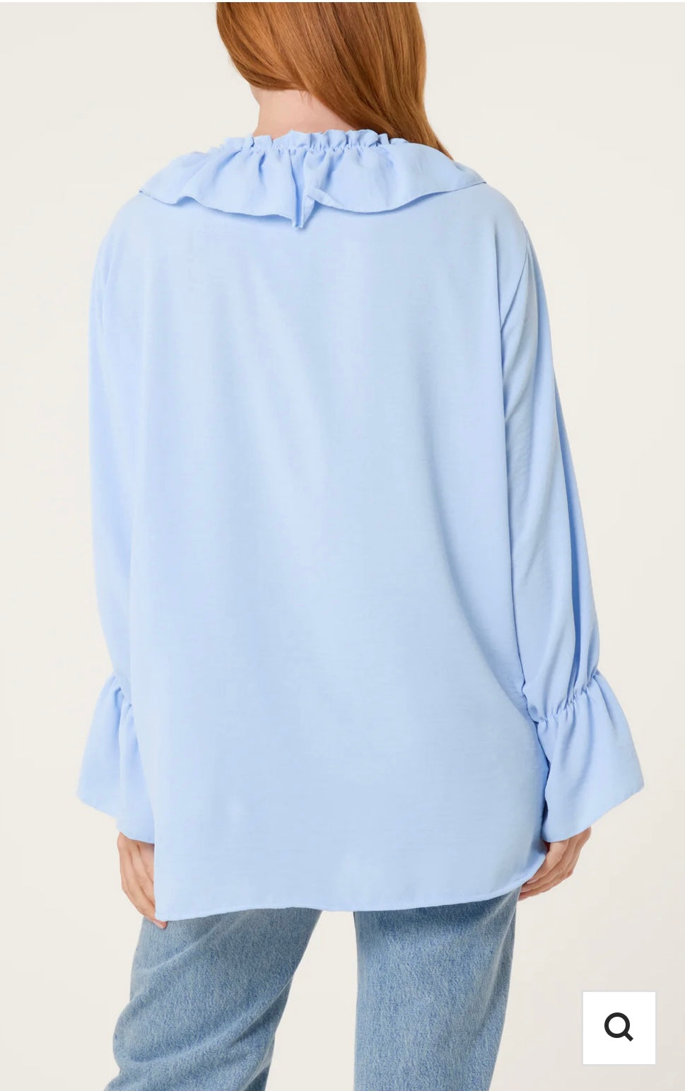 Sienna ruffle collar & bell sleeve blouse