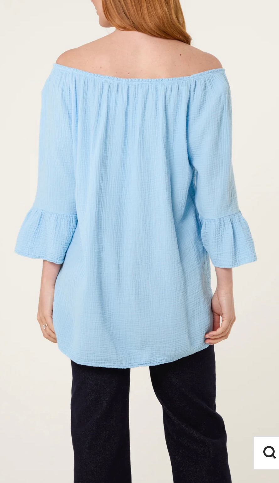 Sabrina Bardot Cheesecloth Bell Sleeve Top size 10-18