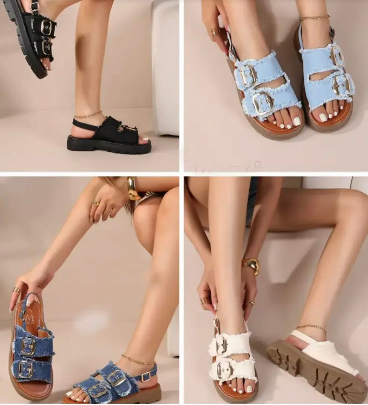 Roma low wedge sandals