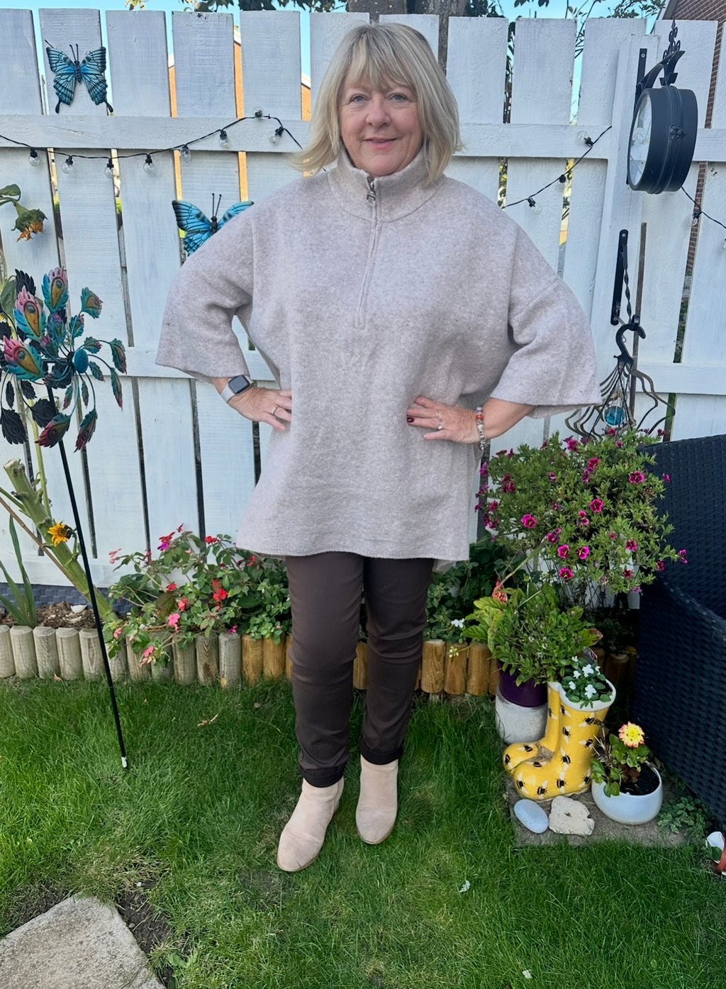 Katie Oversized Soft Touch Quarter Zip Jumper