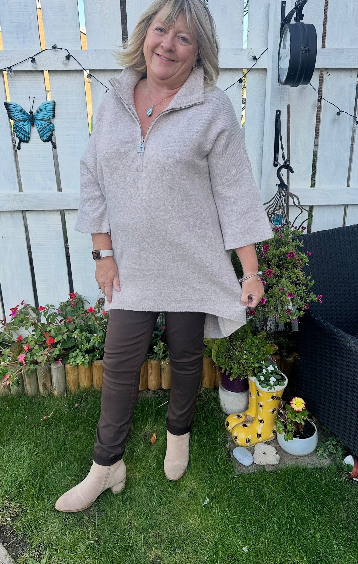 Katie Oversized Soft Touch Quarter Zip Jumper