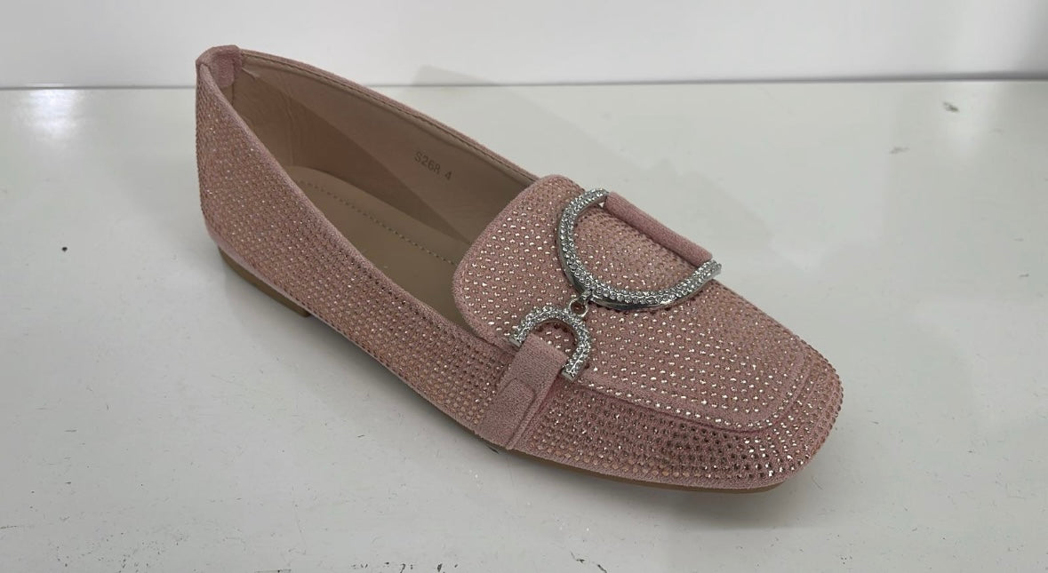Laura Bow Front Diamante Loafers