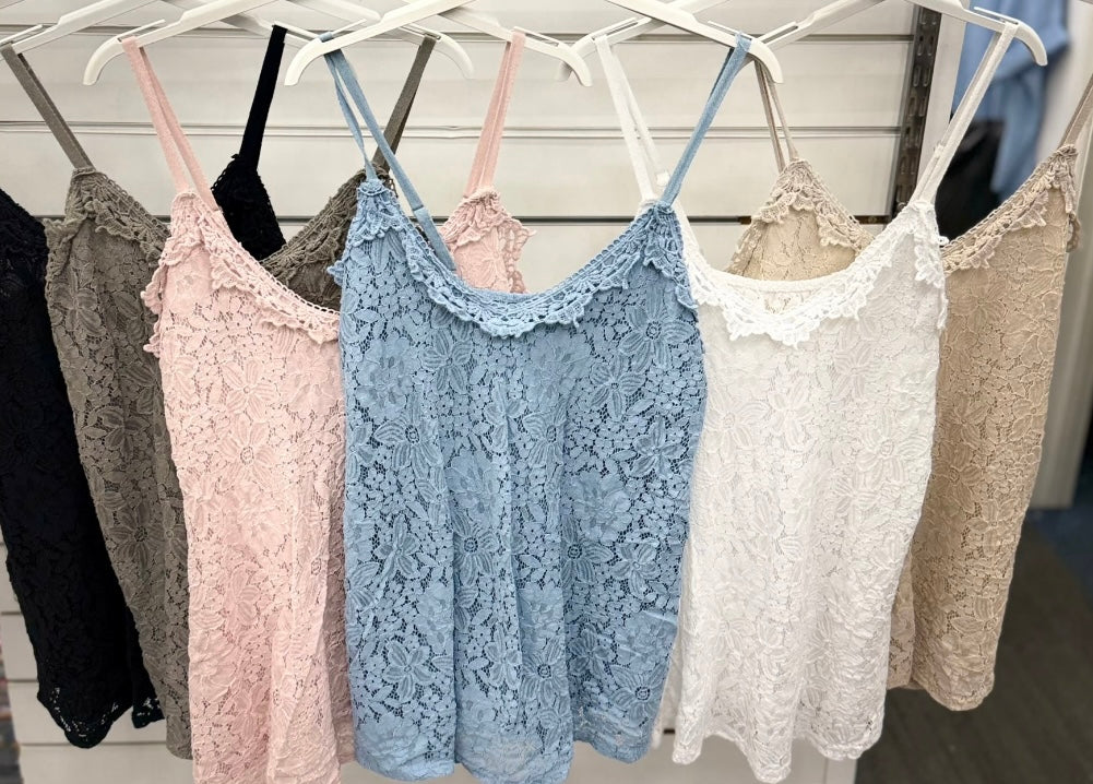 Lexi Floral Lace Vest top fits 10-16