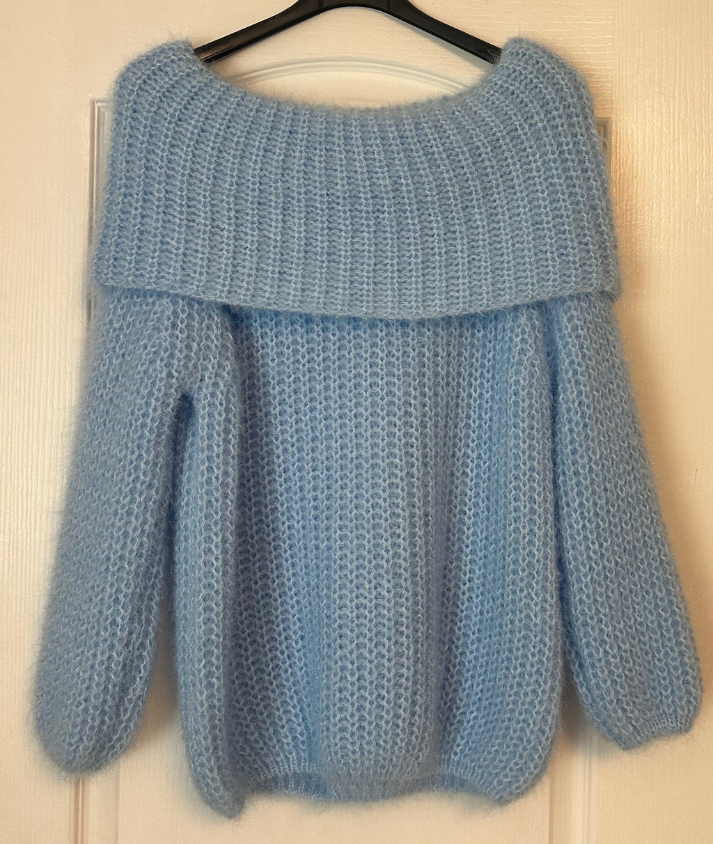Linda fluffy  bardot style jumper fits 10-16