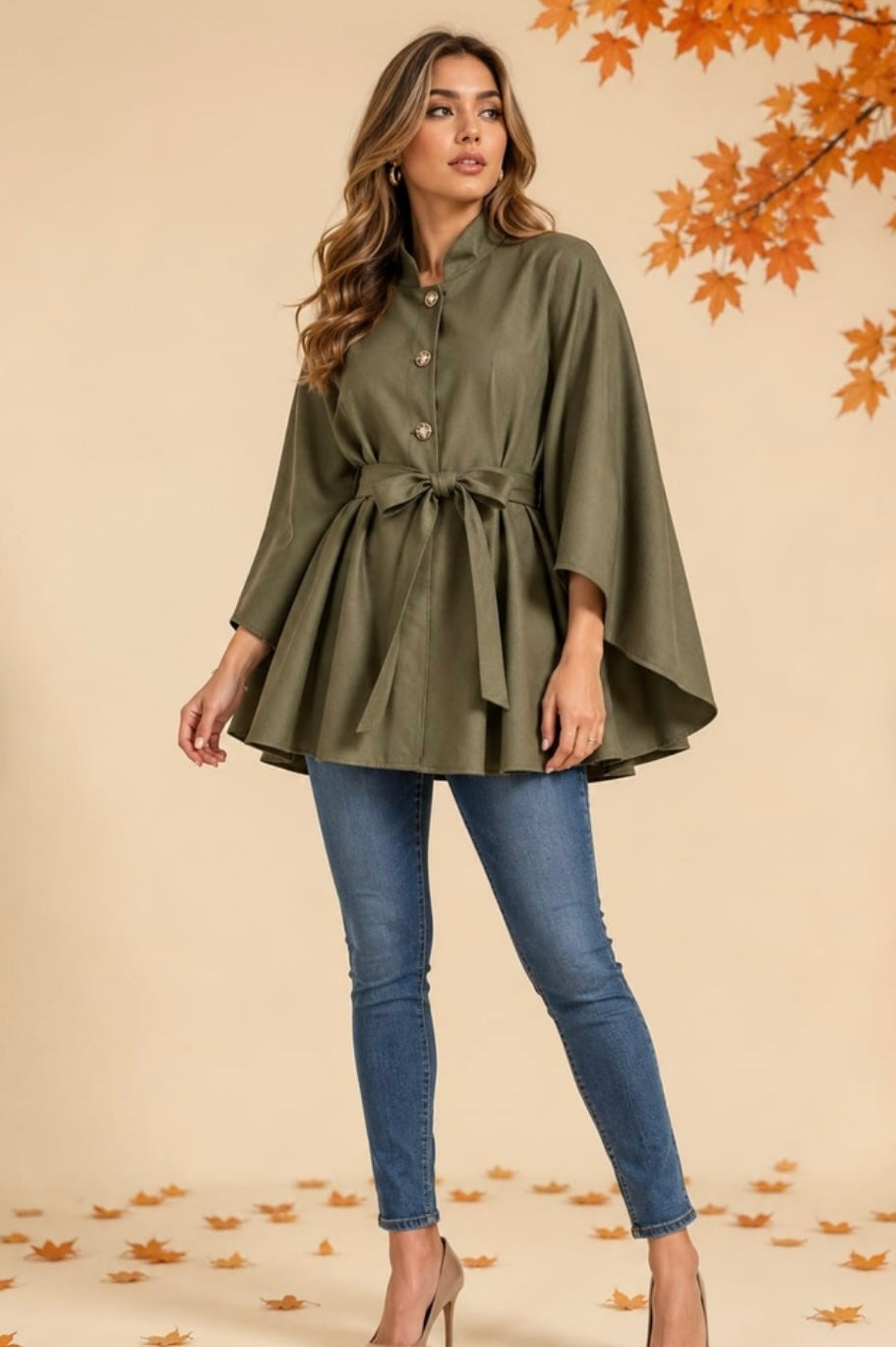Maria gold button tie jacket 10-16