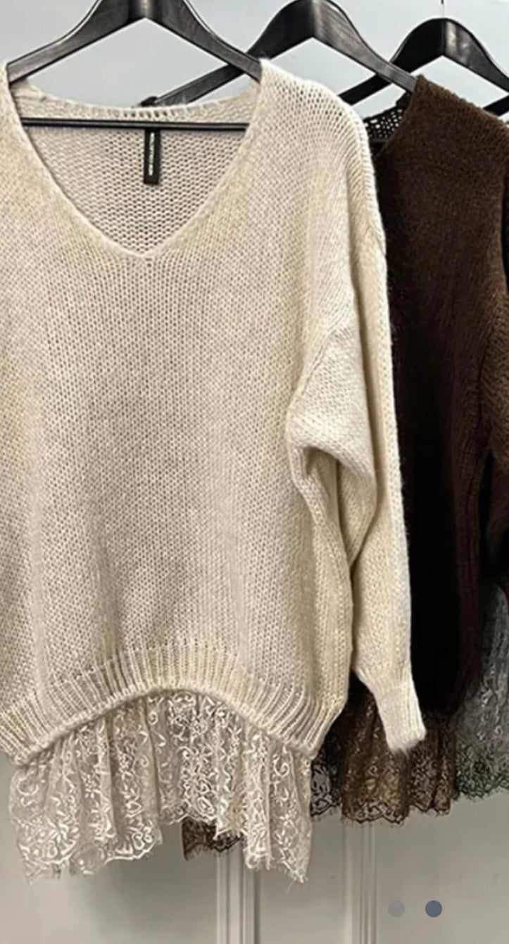 Lucy lace  hem jumper 10-18