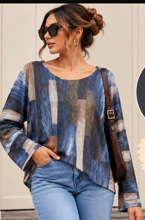 Christina supersoft abstract print jumper