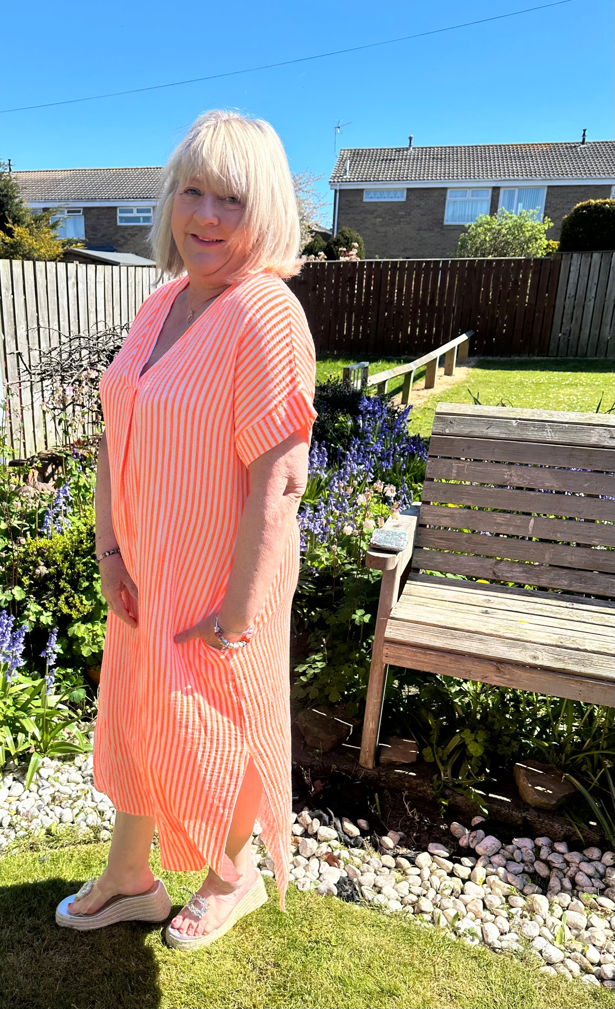 Kate bubble cotton dress with pockets fits 12-20