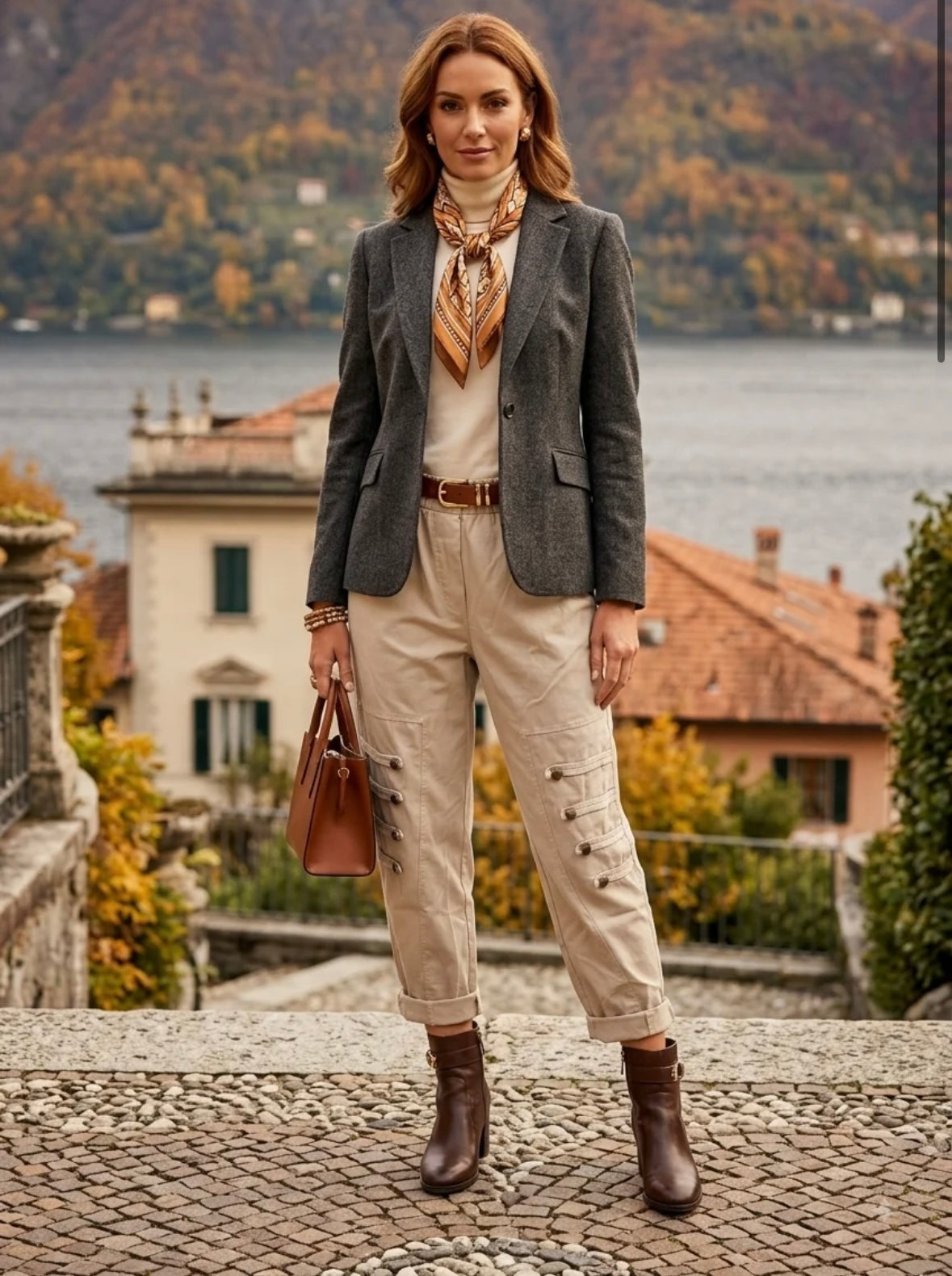 Eve Elasticated Military Button detail magic trousers fit 10-18
