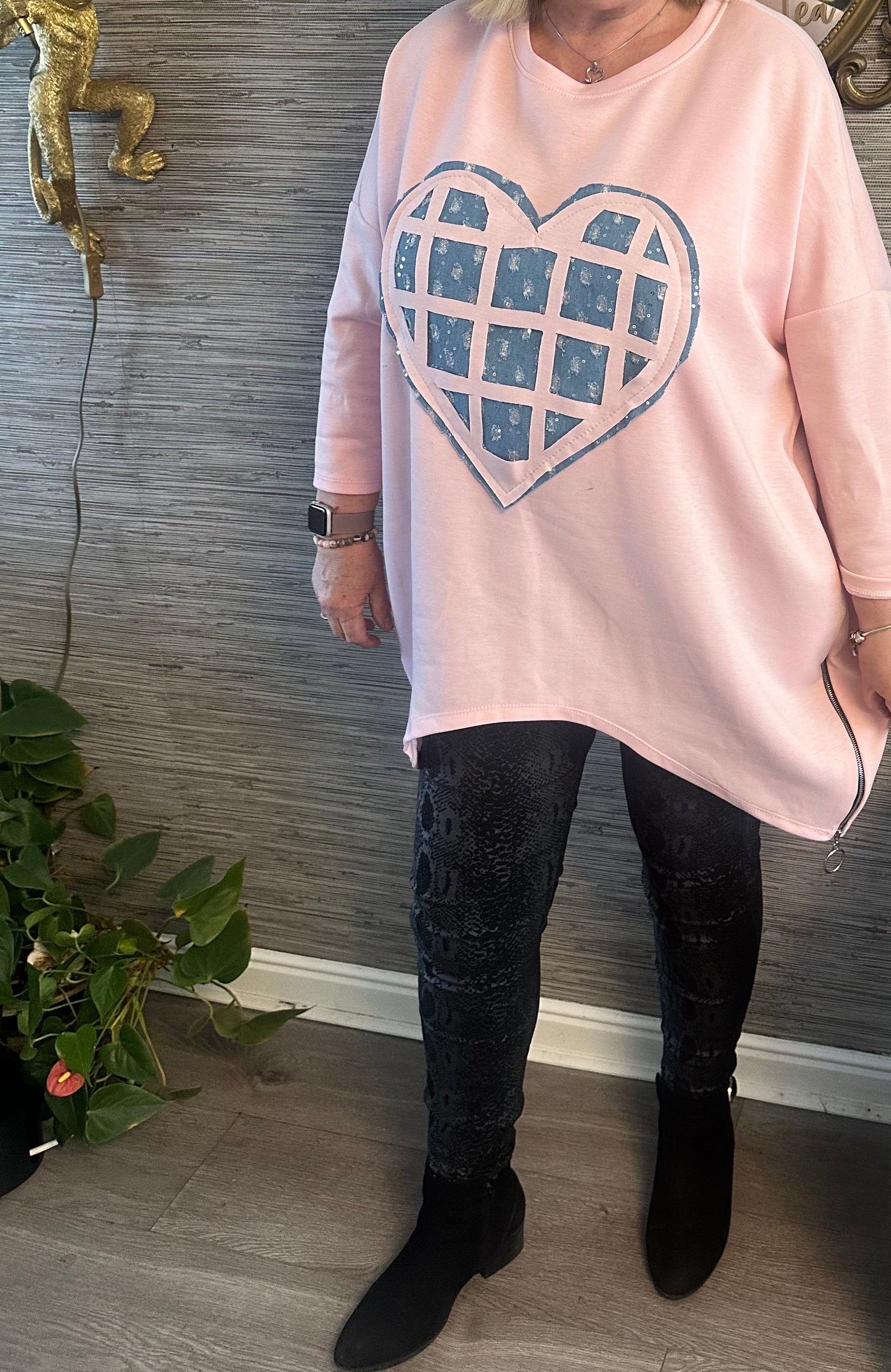 Destiny heart , side zip sweatshirt