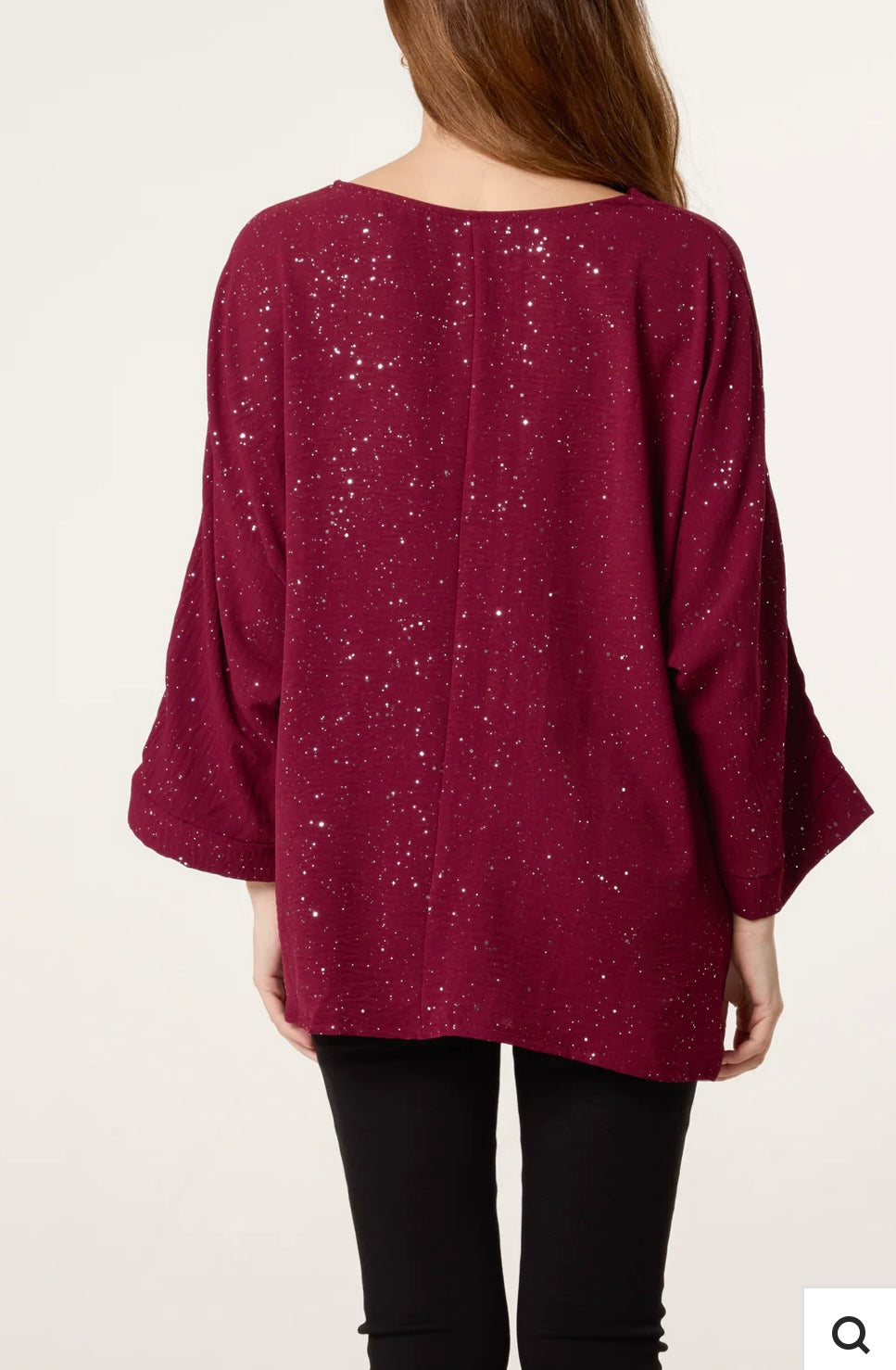 Melanie  glitter gathered side blouse