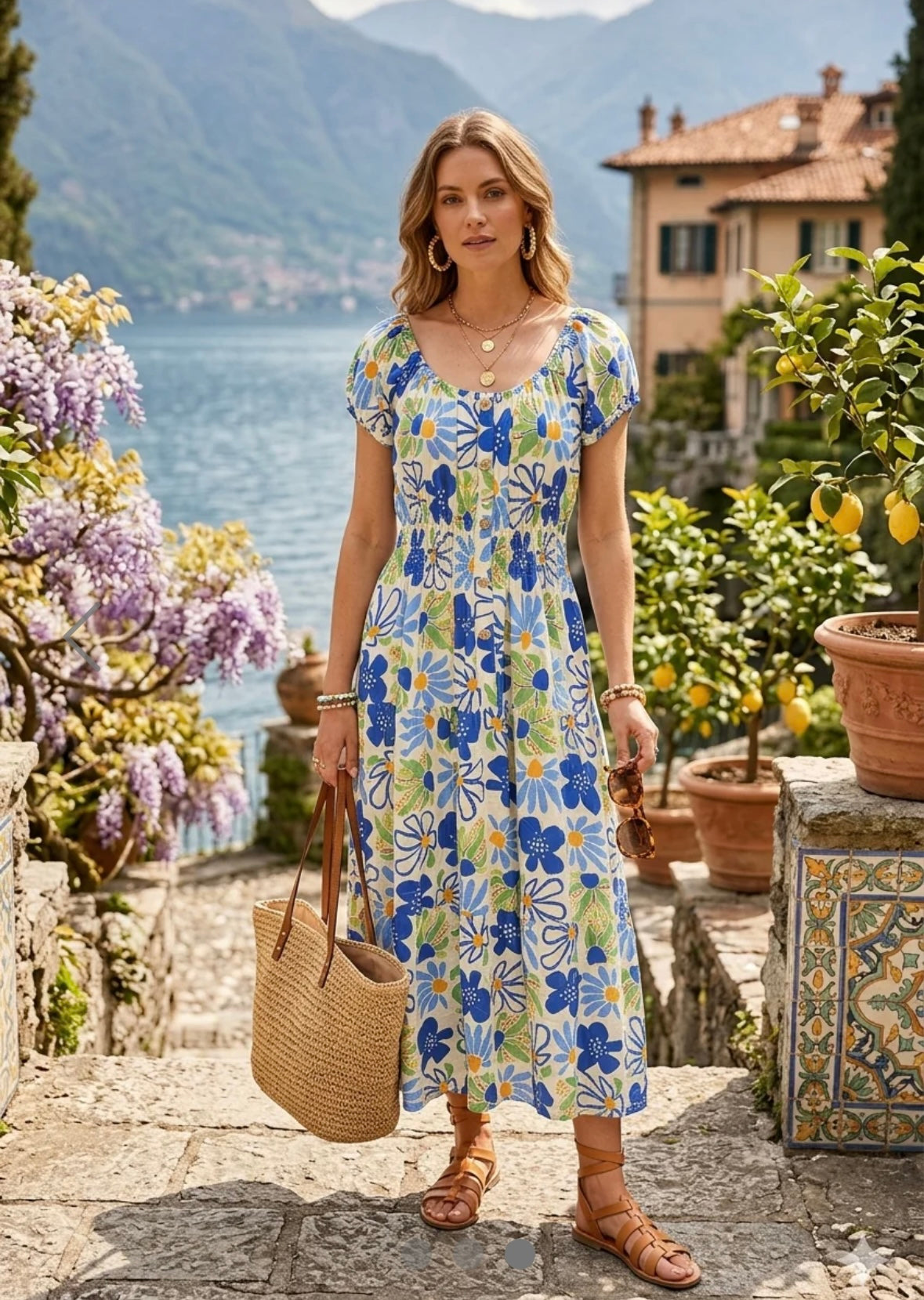 Miami floral maxi dress fits 10-18