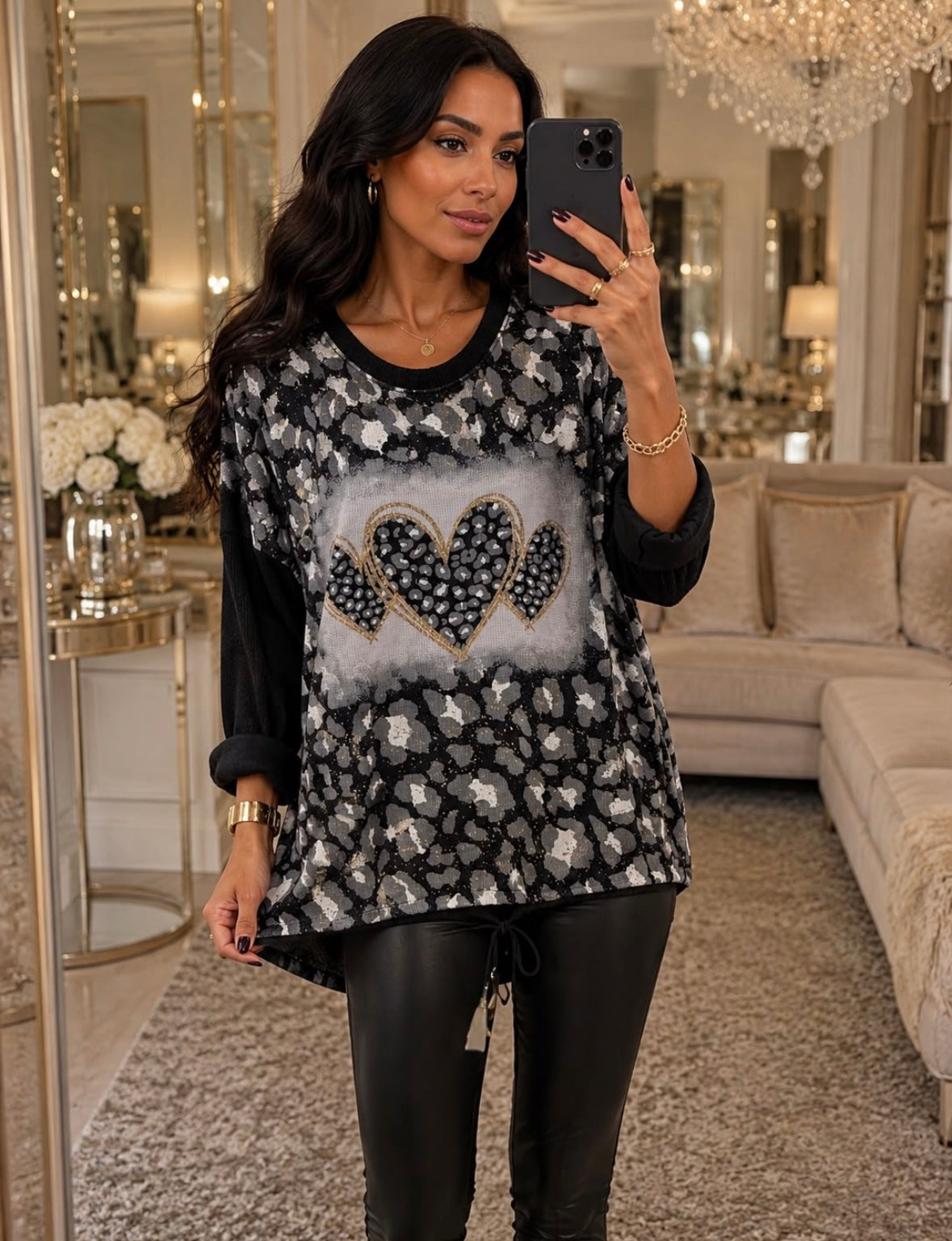 Samantha Triple Heart design Jumper. Soft comfortable material