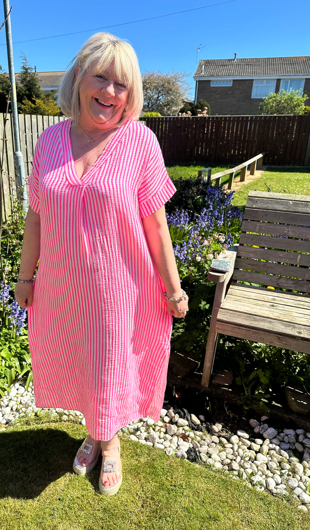 Kate bubble cotton dress with pockets fits 12-20