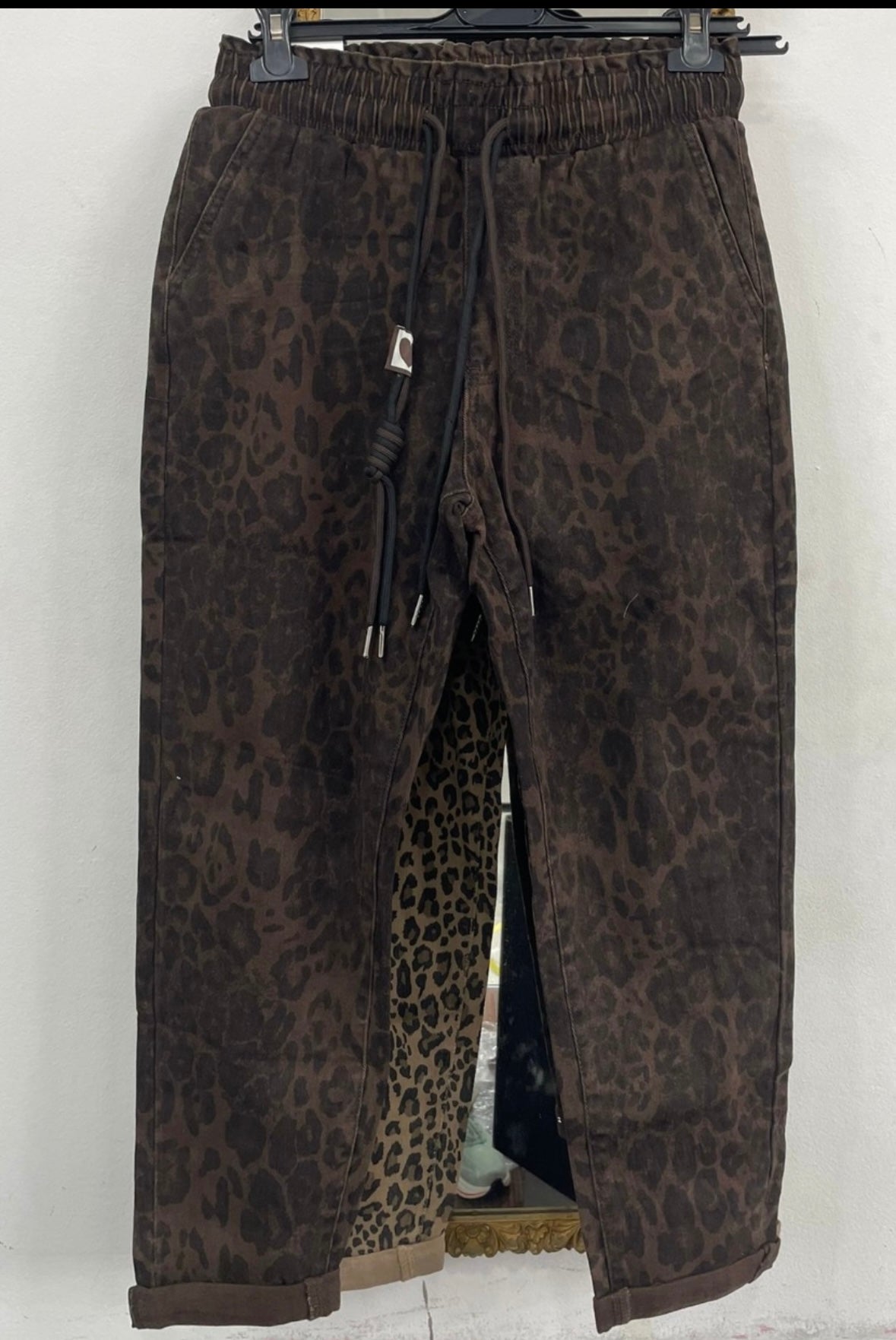 Leona Leopard print drawstring trousers