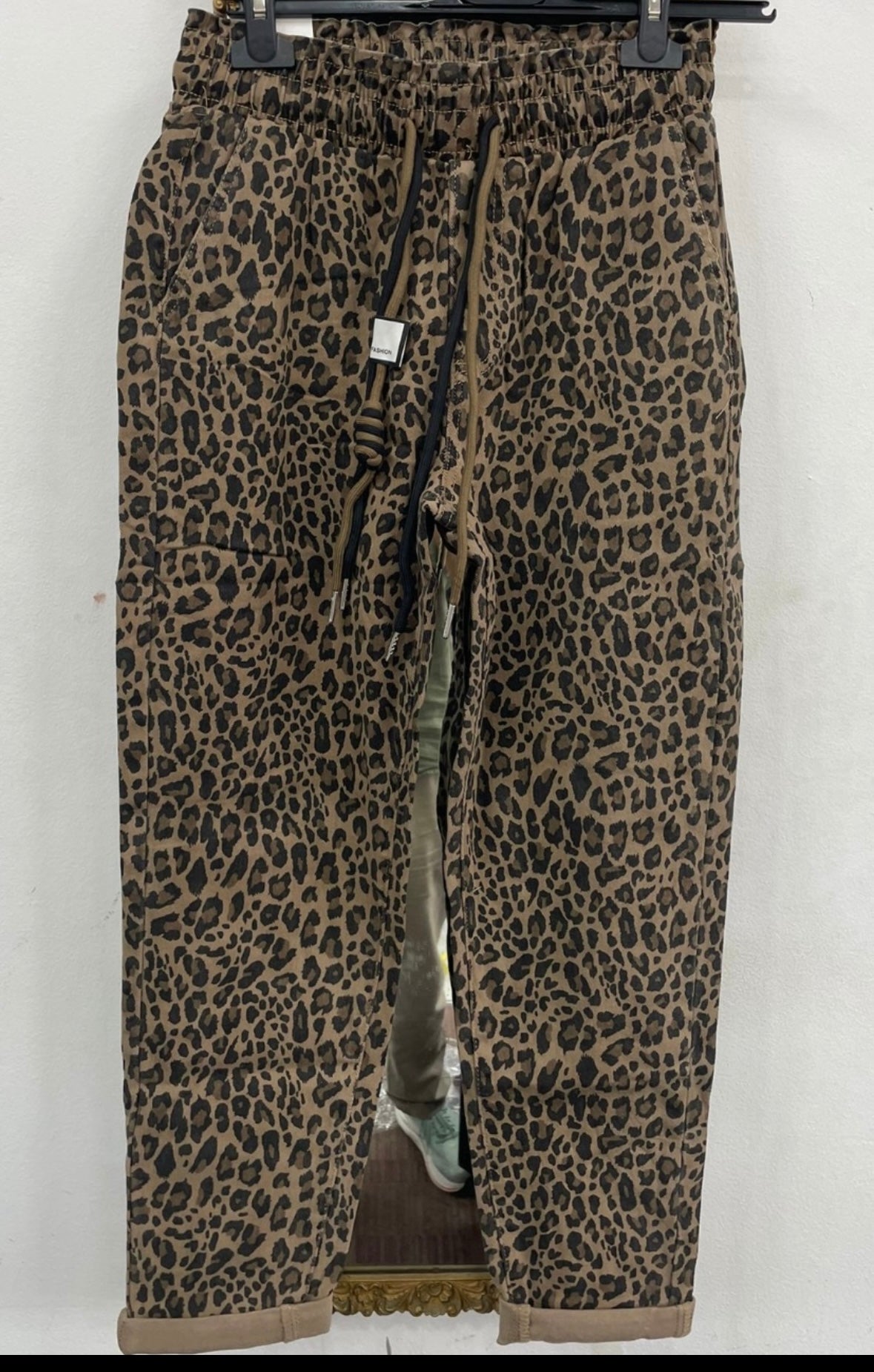 Leona Leopard print drawstring trousers