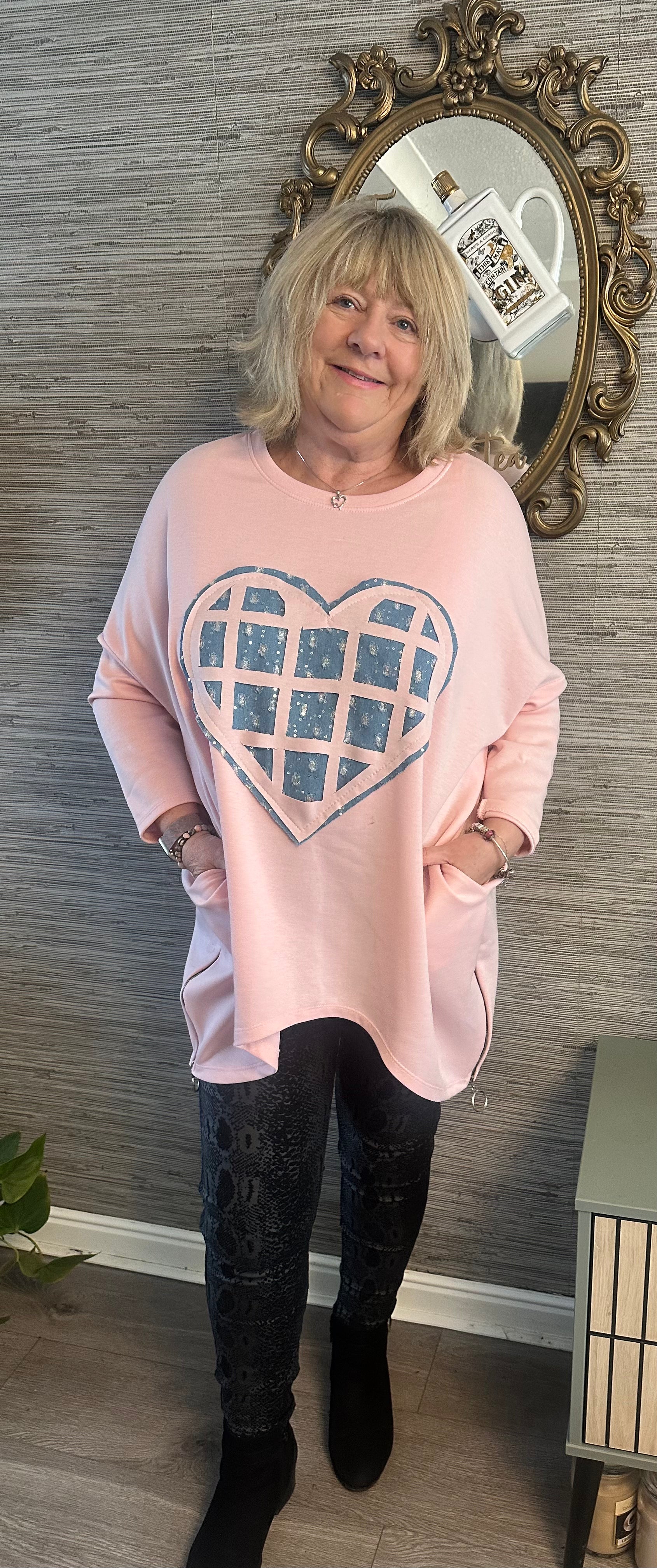Destiny heart , side zip sweatshirt