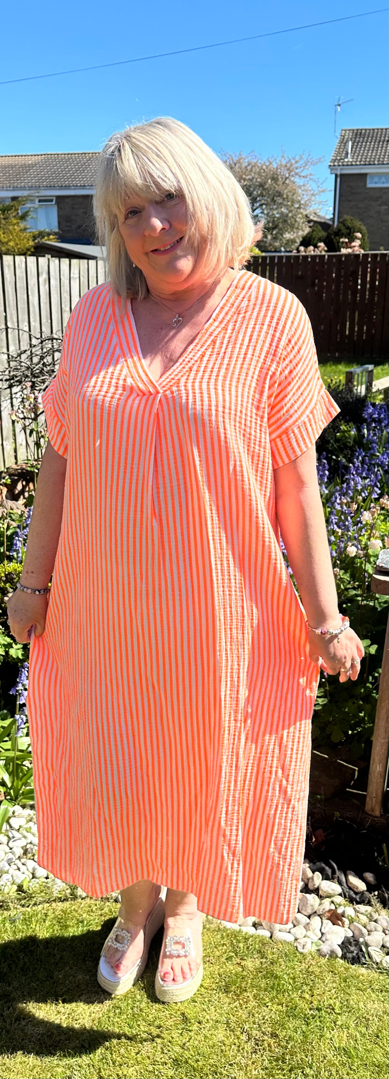 Kate bubble cotton dress with pockets fits 12-20