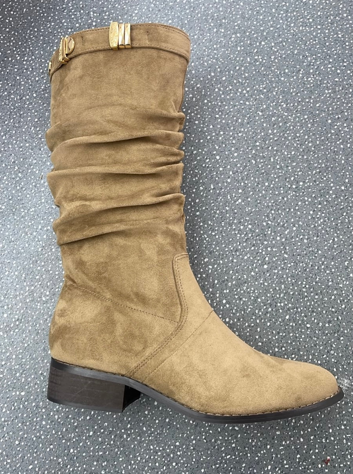 Betsy ruched/slouchy boots with full side zip