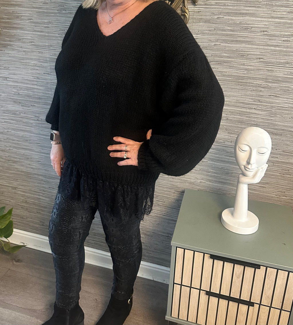 Lucy lace  hem jumper 10-18