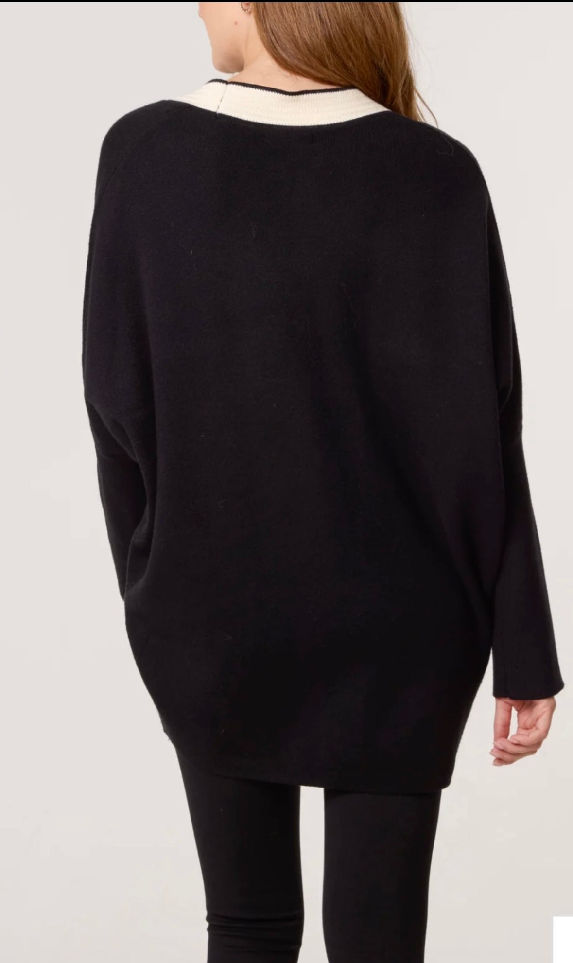 Contrast Gold Button knit cardigan