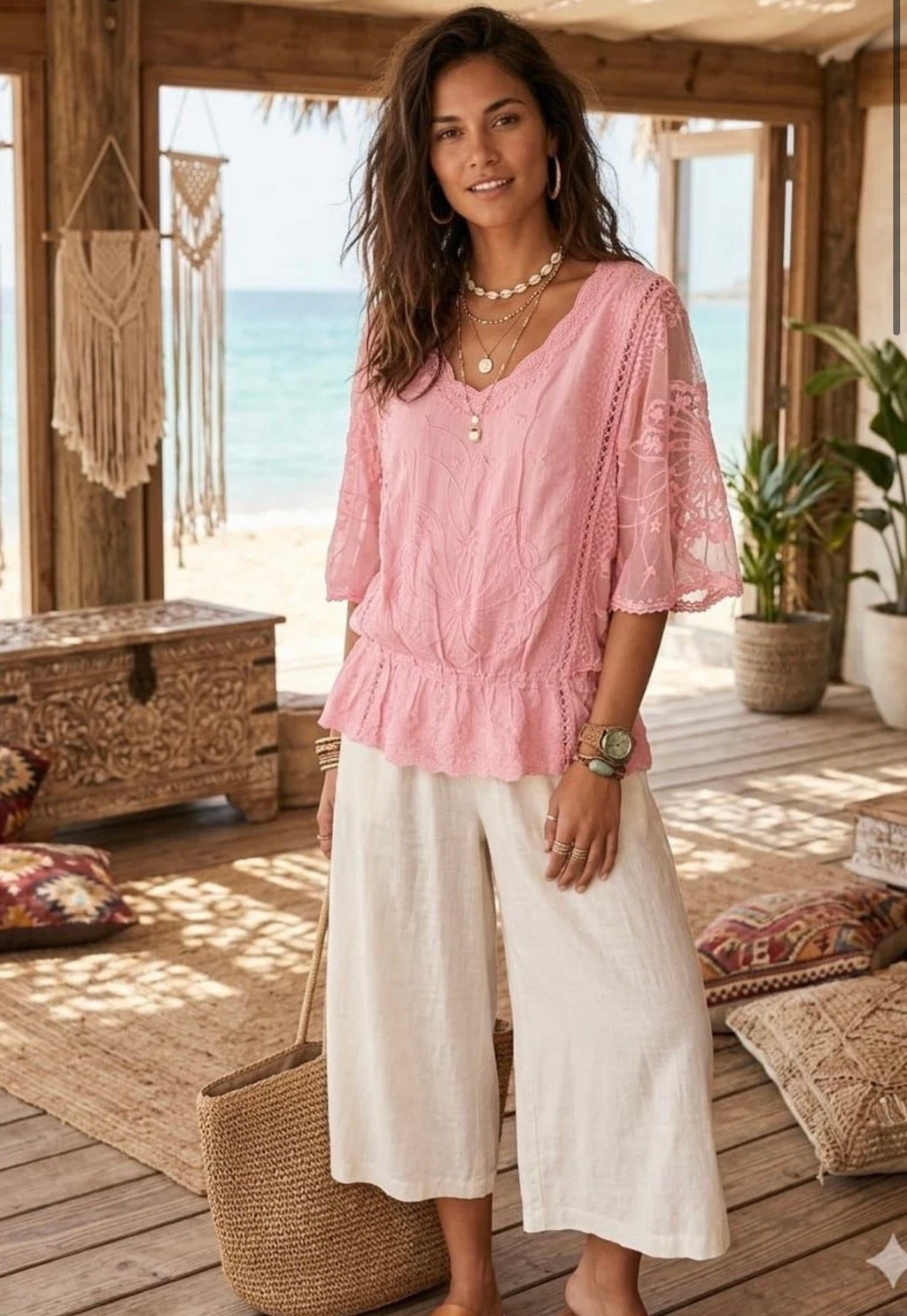 Faith embroidered top 10-16