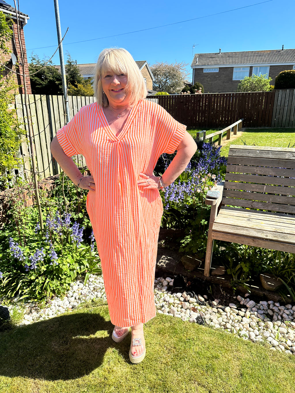 Kate bubble cotton dress with pockets fits 12-20