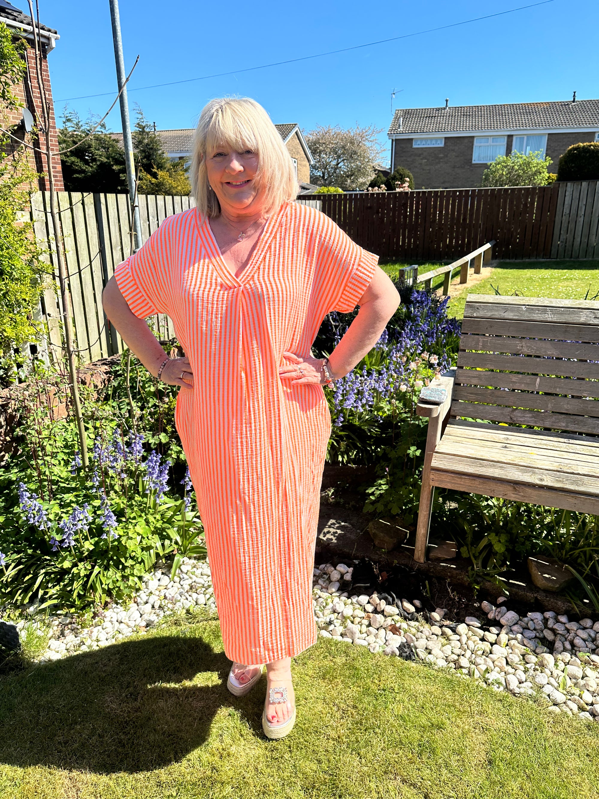 Kate bubble cotton dress with pockets fits 12-20
