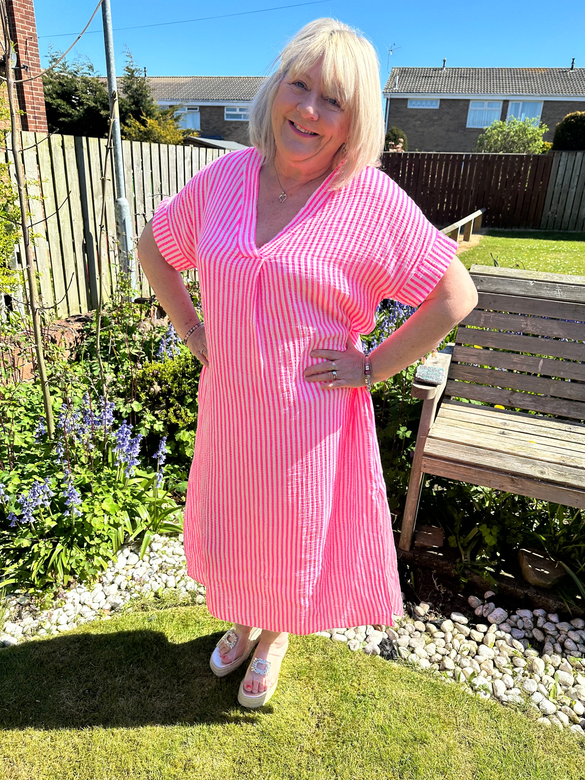 Kate bubble cotton dress with pockets fits 12-20