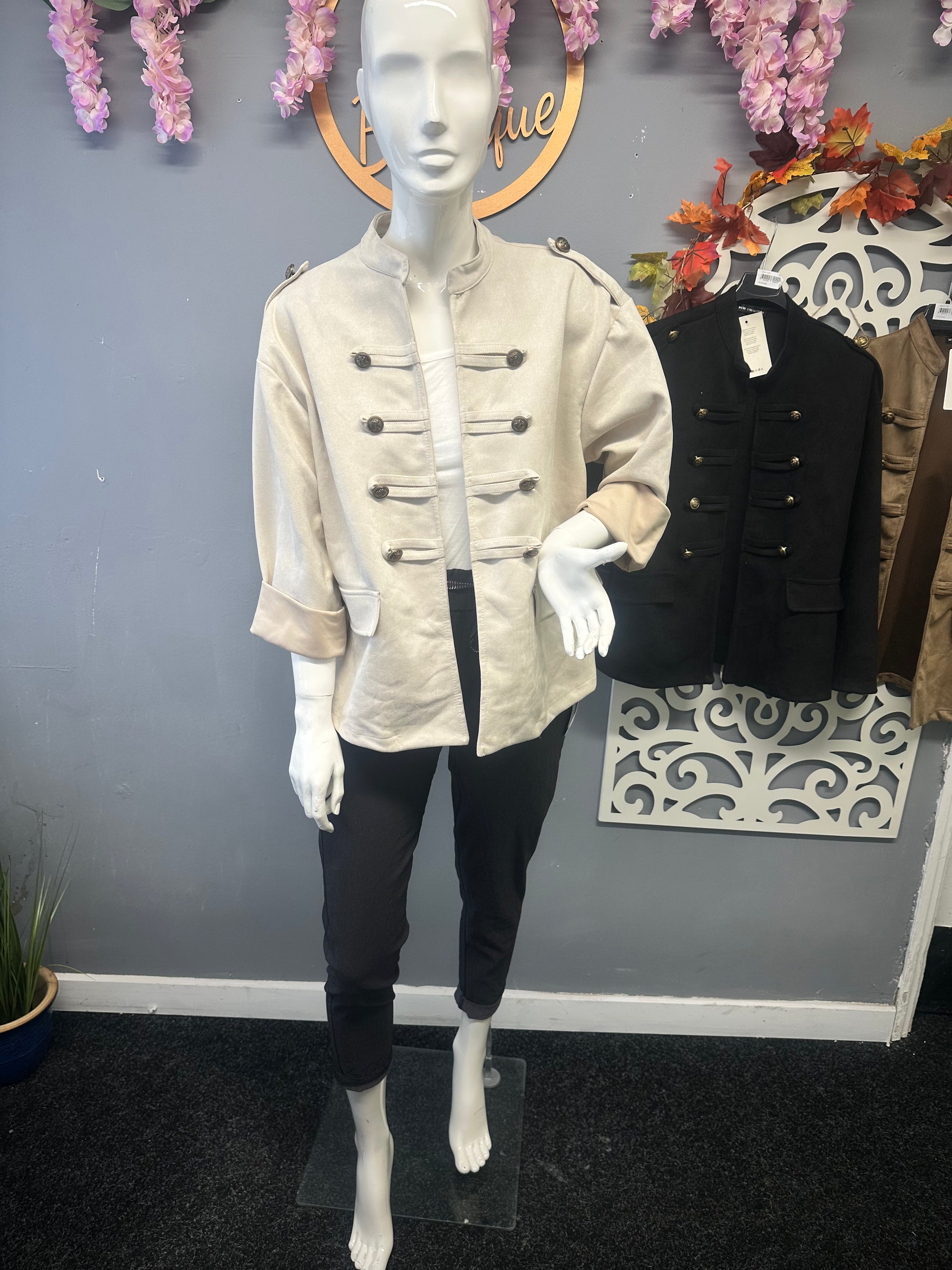 Maria Suedette Military Style Jacket fits 10-18