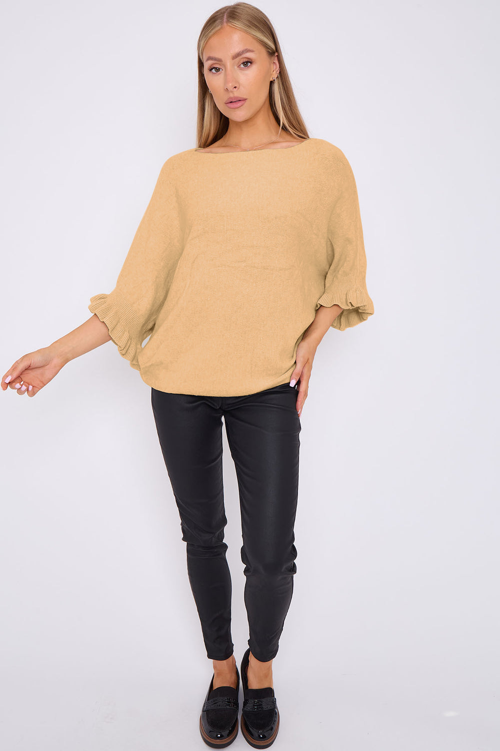 Ellie Frill Sleeve Bardot Jumper