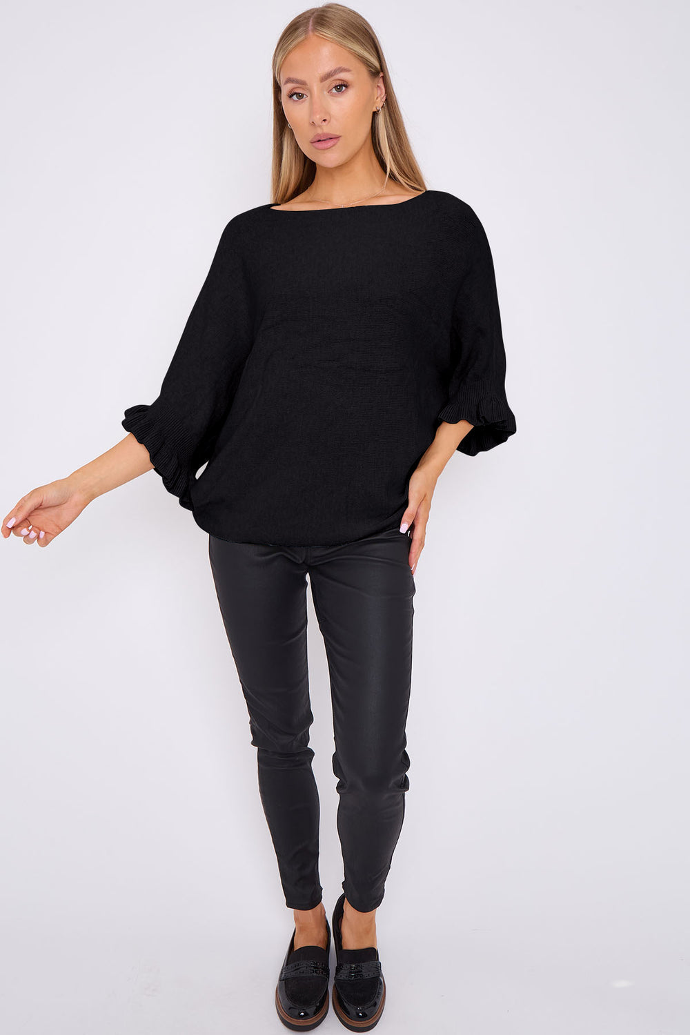 Ellie Frill Sleeve Bardot Jumper