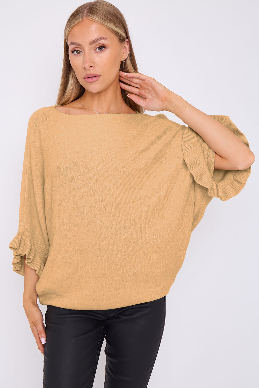 Ellie Frill Sleeve Bardot Jumper