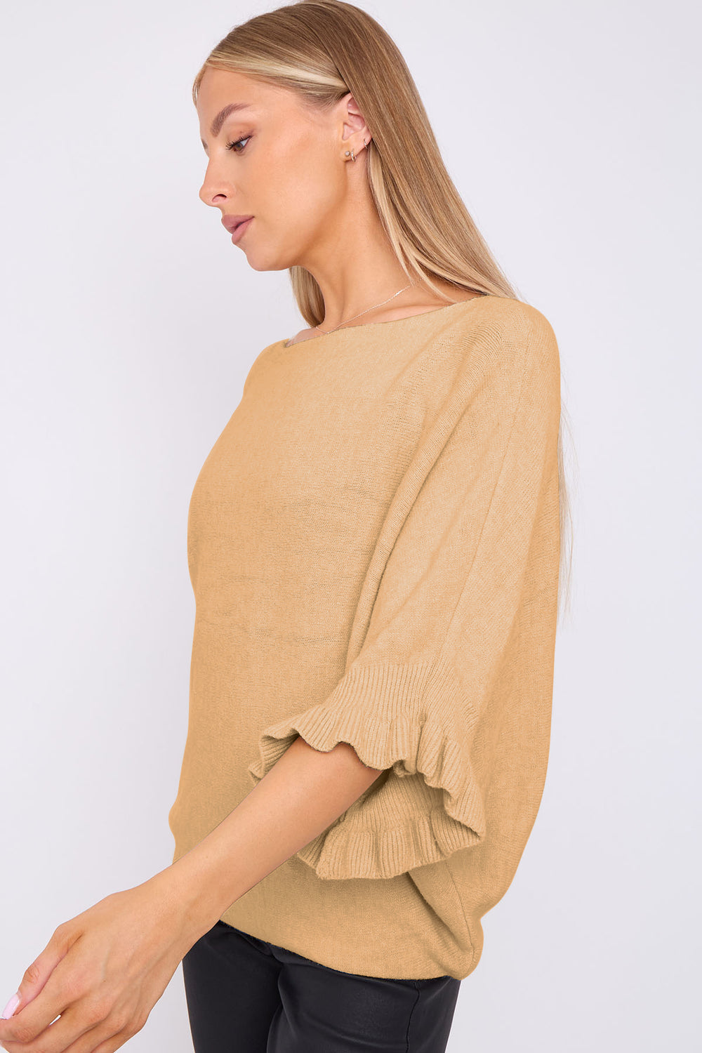 Ellie Frill Sleeve Bardot Jumper
