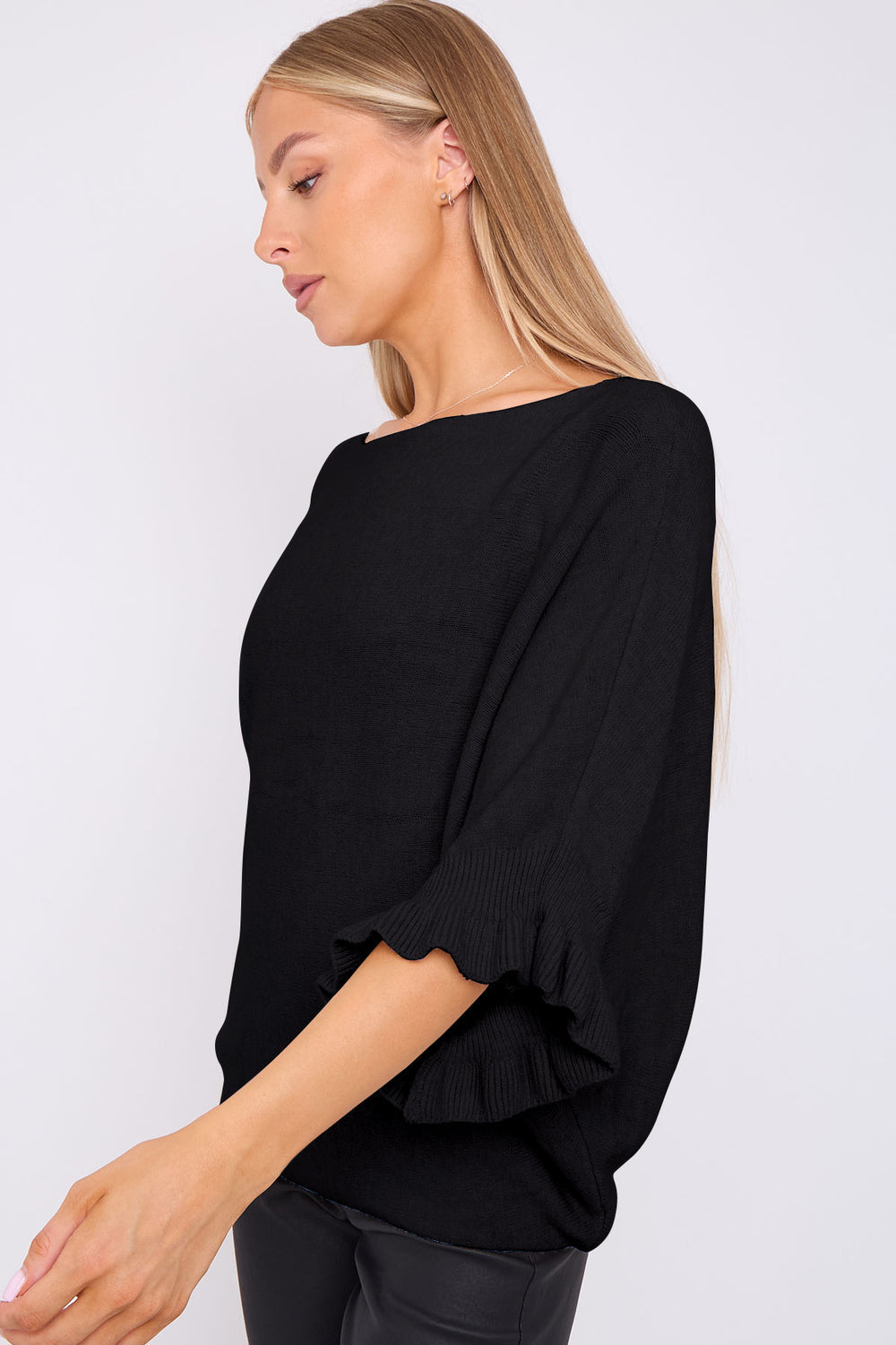 Ellie Frill Sleeve Bardot Jumper